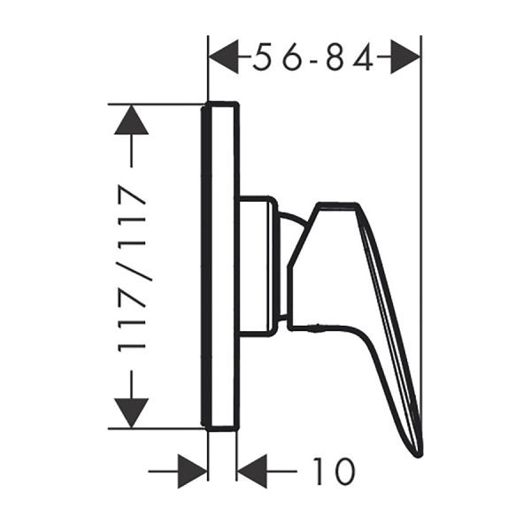 HANSGROHE LOGIS TEK KOLLU BANYO BATARYASI KROM 71604000