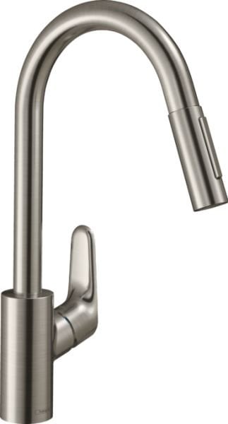 HANSGROHE FOCUS M41 EVYE BATARYASI TEK KOLLU CEKILEBILIR EL DUSU 2JET PASLANMAZ CELIK 31815800