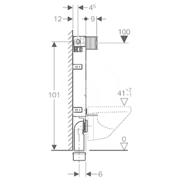 GEBERIT KOMBIFIX GOMME REZERVUAR OMEGA 12CM 160CM KOMBIFIX 110.020.00.1