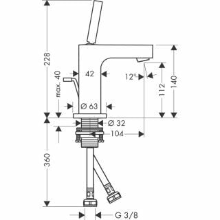 AXOR CITTERIO TEK KOLLU LAVABO BATARYASI 110 PIN VOLAN  ALTIN OPTIK 39010990