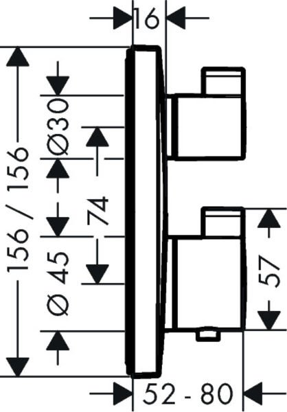 HANSGROHE ECOSTAT BANYO BATARYASI TERMOSTAT 2 CIKIS KROM 15714000