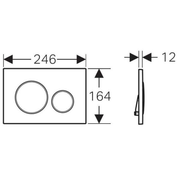 GEBERIT SIGMA20 KUMANDA KAPAGI  MAT SIYAH 115.882.16.1