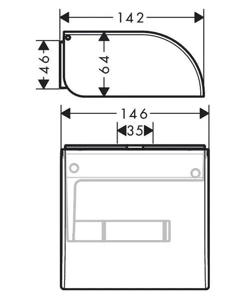 AXOR UNIVERSAL TUVALET KAGITLIK KAPAKLI SATIN SIYAH 42858670