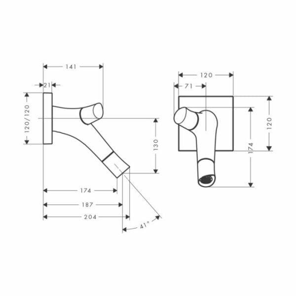 AXOR STARCK ORGANIC IKI KOLLU LAVABO BATARYASI 187 MM 2 VOLANLI MAT PIRINC 12015950