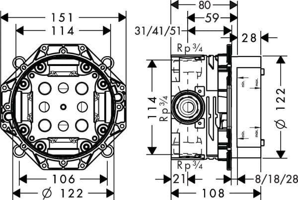 AXOR UNIVERSAL IC SET IBOX 01700180