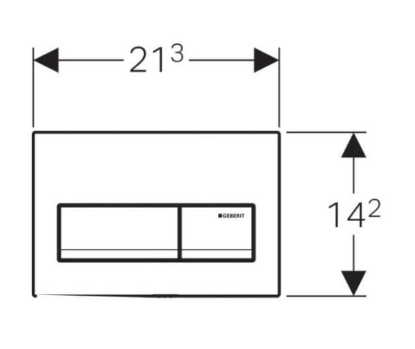 GEBERIT ALPHA50 KUMANDA KAPAGI CIFT BASMALI SIYAH KROM 115.060.DW.1