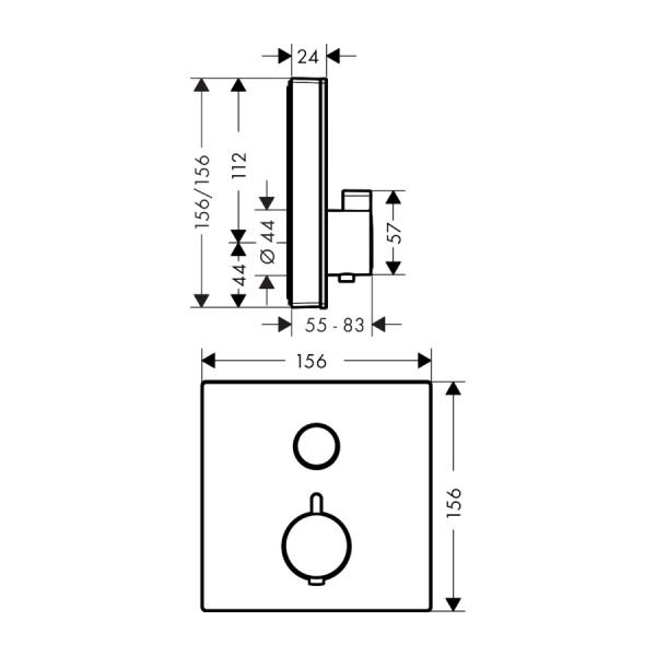 HANSGROHE SHOWERSELECT BANYO BATARYASI TERMOSTAT 1 CIKIS BEYAZ KROM GLASS 15737400