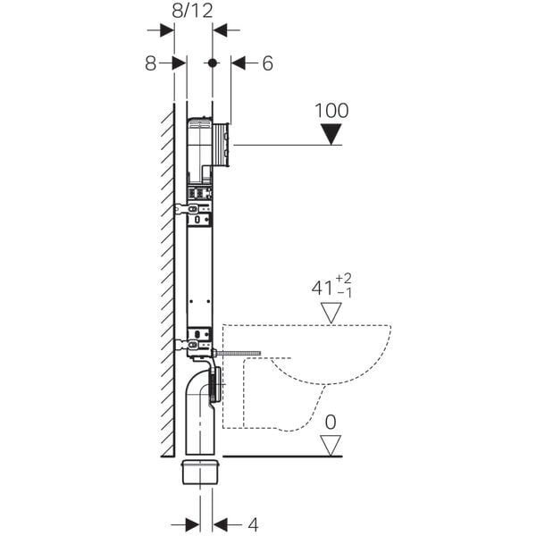 GEBERIT SIGMA GOMME REZERVUAR 8 CM KOMBIFIX 110.792.00.1