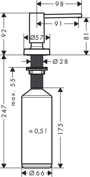 HANSGROHE A51 SIVI SABUNLUK EVIYE ANKASTRE KROM 40448000