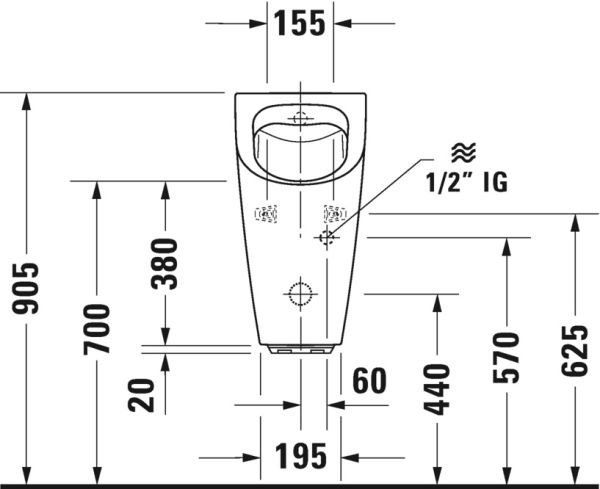 DURAVIT ME BY STARCK RIMLESS PISUVAR 0,5L 2809310000