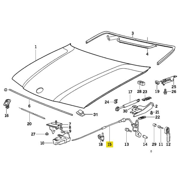 Bmw E36 Kaput Teli Mekanizmalı Sedan | Gkl