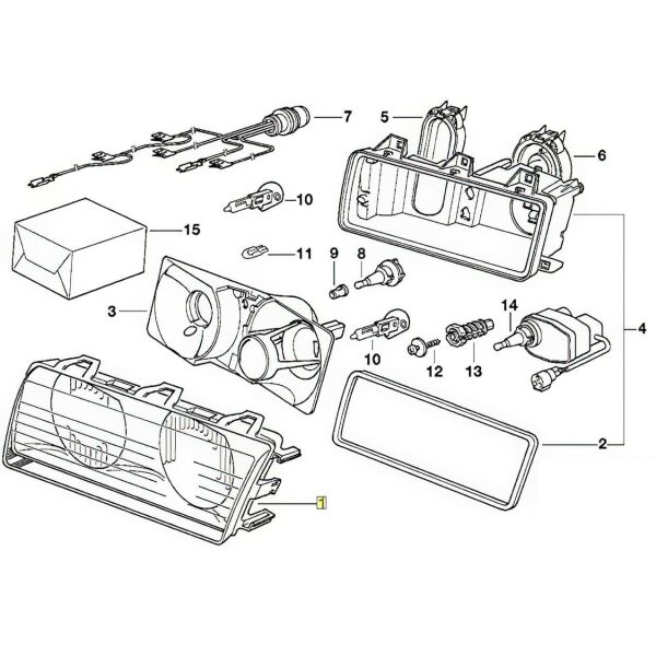 Bmw E36 Sağ Çerçeveli Far Camı | Wender