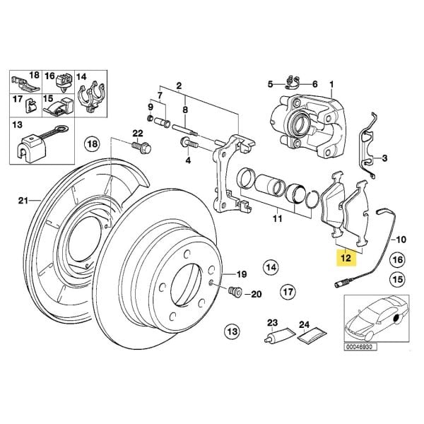 Bmw E36 E46 Arka Fren Balata Takımı | Bosch