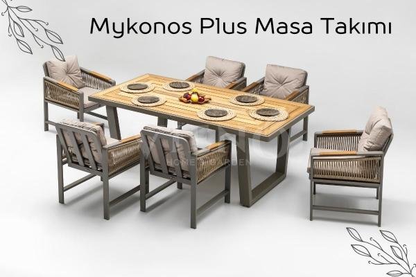 Mykonos Plus Alüminyum Bahçe Balkon Masa Takımı (100x200)