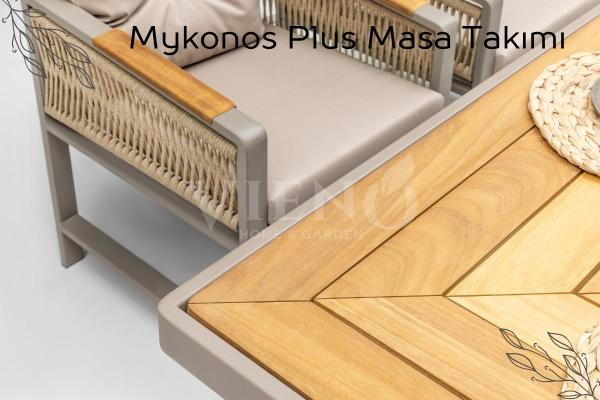 Mykonos Plus Alüminyum Bahçe Balkon Masa Takımı (100x200)