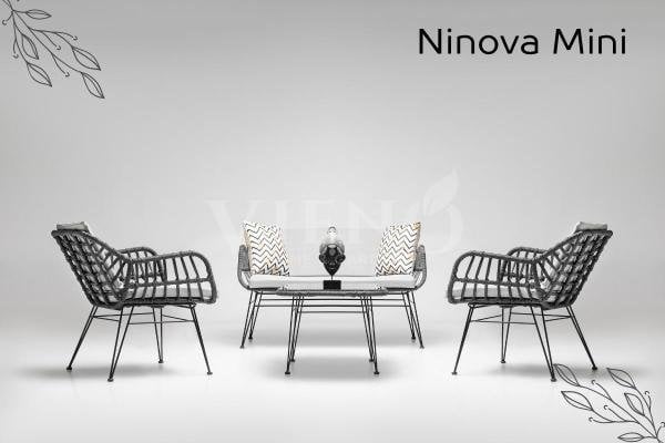 Ninova Mini 2'li Bahçe Balkon Oturma Grubu