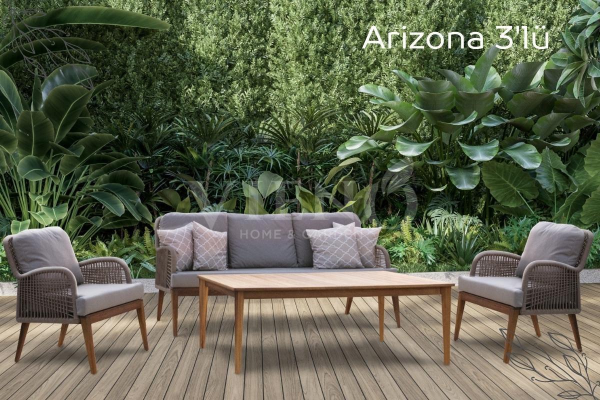 Arizona Ahşap Bahçe Balkon Oturma Grubu