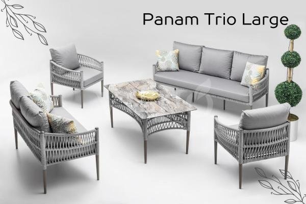 Panama Trio Large Bahçe Balkon Oturma Grubu (3+2+1+1)