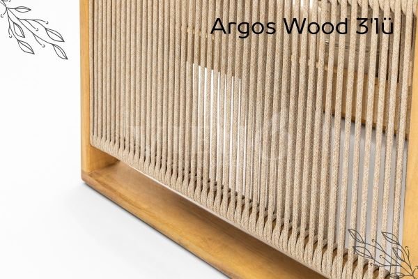 Argos  Wood Ahşap Bahçe Balkon Oturma Grubu (3+1+1)
