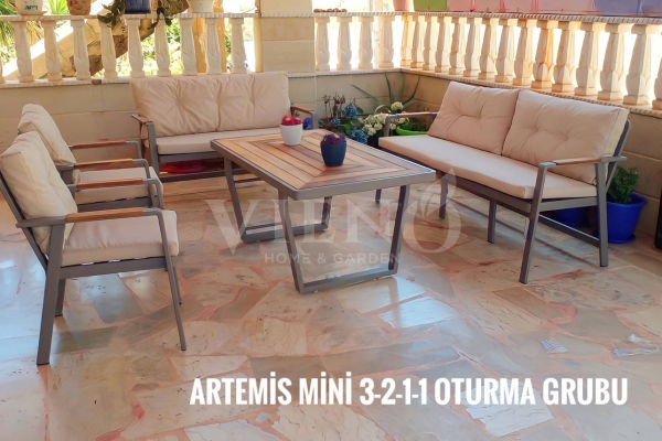 Artemis Mini 3-2-1-1 Alüminyum Bahçe Balkon Oturma Grubu