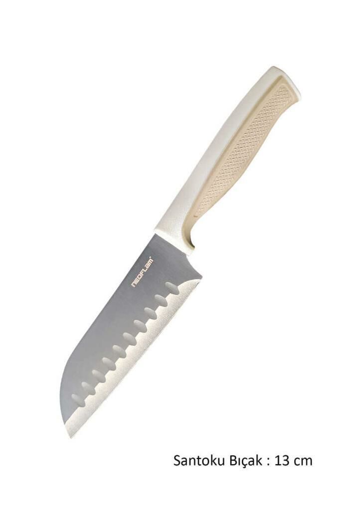 NEOFLAM FİKA BEJ MİCROBAN SANTOKU BIÇAK 13 CM