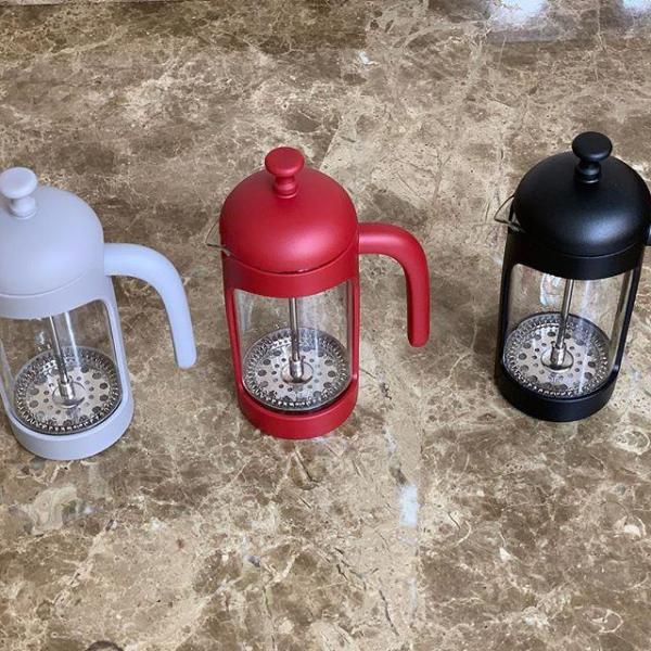 AROW 350 ML KAHVE BİTKİ ÇAYI DEMLİĞİ FRENCH PRESS GRİ