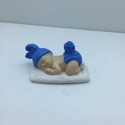 Tavşan Bebek Mavi-Teraryum Objesi