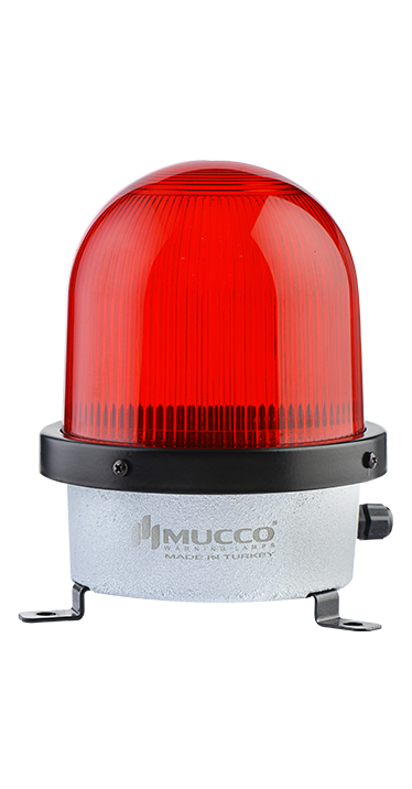 SNT-D12513-B-1 12-24V AC/DC BUZZERLI ÇAKAR DÖKÜM TEPE LAMBASI KIRMIZI