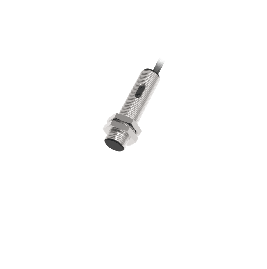 PR12T-BC15DPR M12 Cisimden Yansımalı 2m Kablolu 15 cm Alg. PNP NO+NC Çıkış DC Paslanmaz Metal Gövdeli Fotosel