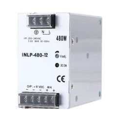 INLP-480-12 - 480W 12VDC 40A Raya Montajlı Güç Kaynağı