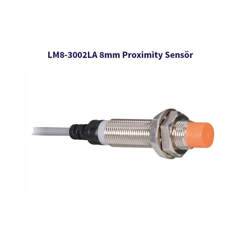 LM8-3002LA 8 mm DÜZ KAFA 2 mm ENDÜKTİF PROXİMİTY SENSÖR (YAKLAŞMA SENSÖRÜ)