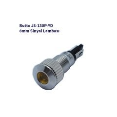 J8-130P-YD 8 mm LED IŞIKLI YASSI KAFALI SİNYAL LAMBASI SARI