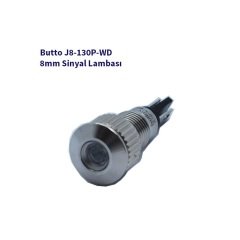 J8-130P-WD 8 mm LED IŞIKLI YASSI KAFALI SİNYAL LAMBASI BEYAZ