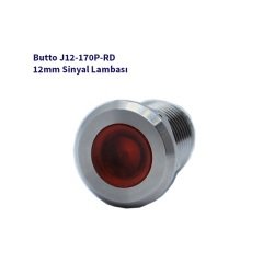 J12-170P-RD 12 mm LED IŞIKLI YASSI KAFALI SİNYAL LAMBASI KIRMIZI