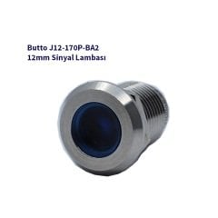 J12-170P-BA2 12 mm LED IŞIKLI YASSI KAFALI SİNYAL LAMBASI MAVİ