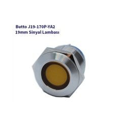 J19-170P-YA2 19 mm LED IŞIKLI YASSI KAFALI SİNYAL LAMBASI SARI