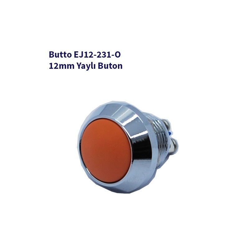 EJ12-231AY 12 mm IŞIKSIZ BOMBELİ KAFA YAYLI BUTON SARI