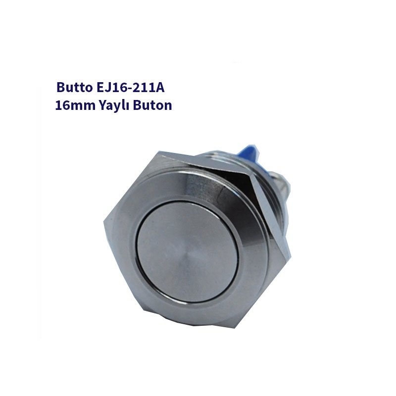 EJ16-211A 16 mm IŞIKSIZ DÜZ KAFA YAYLI BUTON