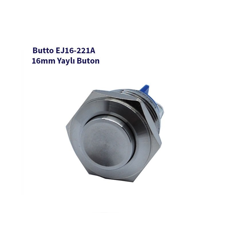 EJ16-221A 16 mm IŞIKSIZ ÇIKIK KAFA YAYLI BUTON