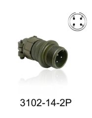 3102-14S-2P 3102 Serisi 4 Pinli 6 Amper Askeri Tip Konnektör -Erkek