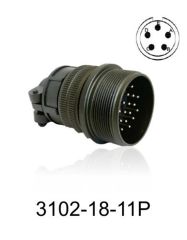 3102-18-11P 3102 Serisi 5 Pinli 10 Amper Askeri Tip Konnektör -Erkek
