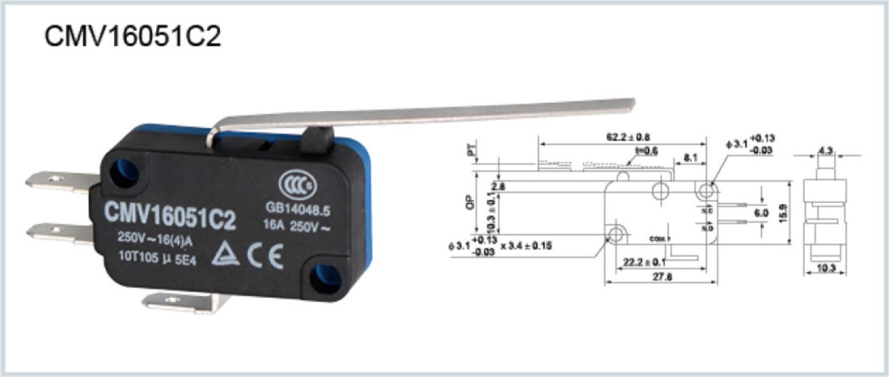 CMV105D UZUN PALETLİ MİCRO SWİTCH