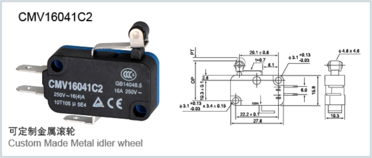 CMV16041C2 MAKARALI PALETLİ MİCRO SWİTCH