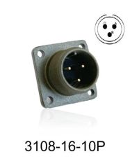3108-16S-10P 3108 Serisi 3 Pinli 8 Amper Askeri Tip Konnektör -Erkek