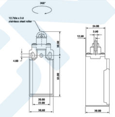 CLS-103 DOĞRUSAL MAKARALI PİM LİMİT SWİTCH SİVİÇ ANAHTAR