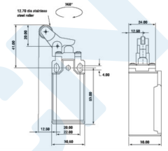 CLS-127 DOĞRUSAL PİM TERS KOL MAKARALI LİMİT SWİTCH SİVİÇ ANAHTAR