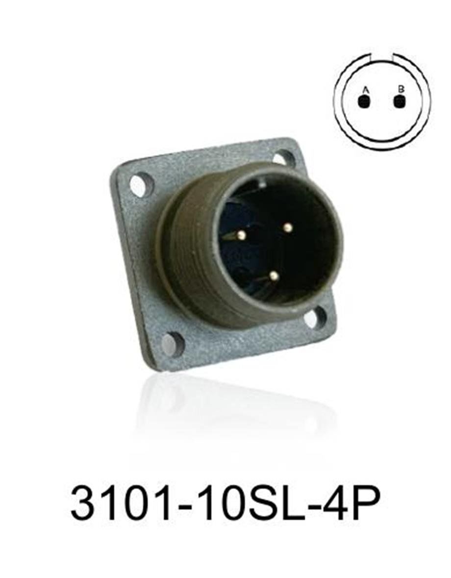 3101-10SL-4P 3101 Serisi 2 Pinli 4 Amper Askeri Tip Konnektör -Erkek