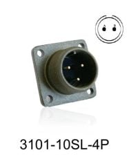 3101-10SL-4P 3101 Serisi 2 Pinli 4 Amper Askeri Tip Konnektör -Erkek