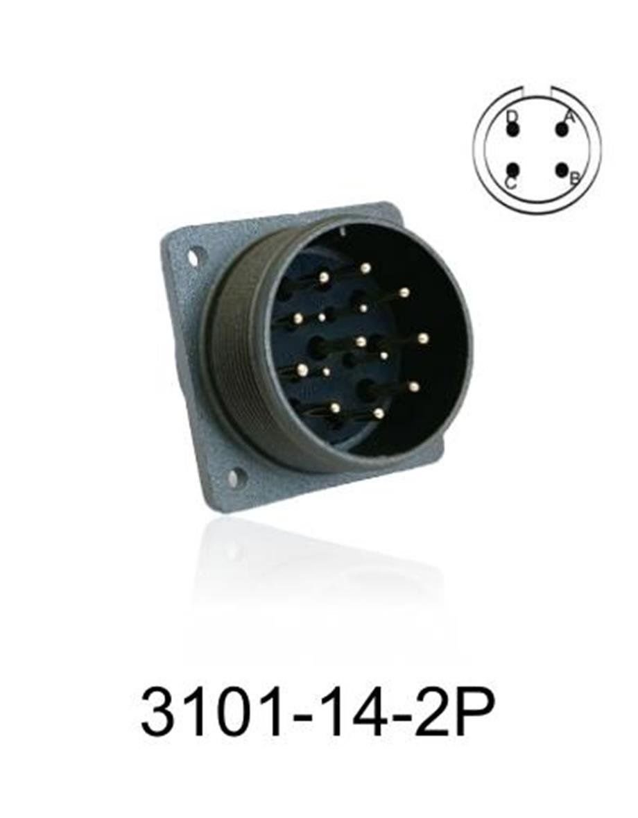 3101-14S-2P 3101 Serisi 4 Pinli 6 Amper Askeri Tip Konnektör -Erkek