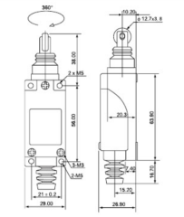 TZ-8122 DOĞRUSAL TERS MAKARALI PİM LİMİT SWİTCH SİVİÇ